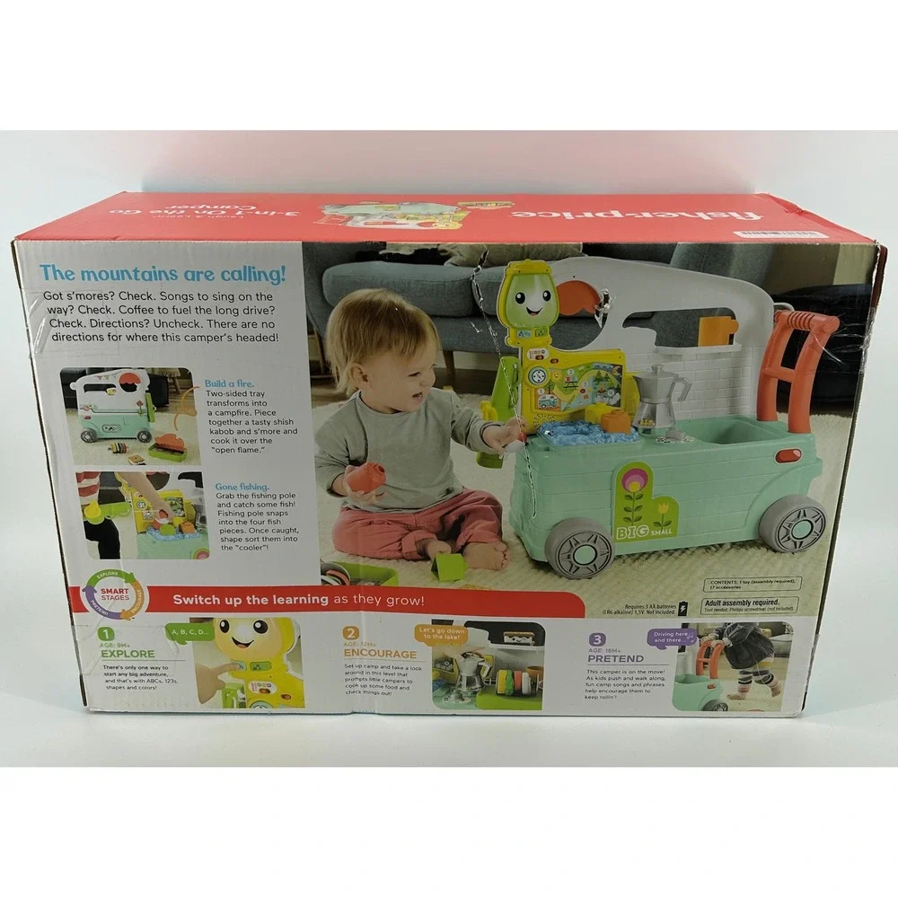 Fisher-Price Laugh Learn 3in1 On the Go Camper Activity Walker 9-36M NEW IN BOX